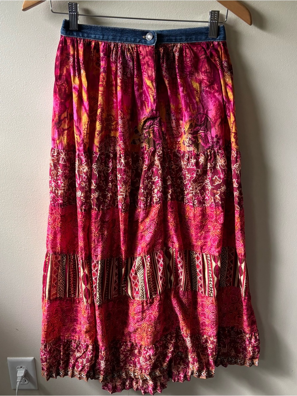 St. John’s Bay Flowy Maxi Skirt with Denim Waistband